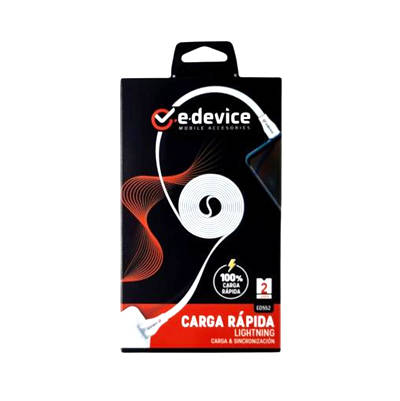 CABLE LIGHTNING USB 2 METROS E-DEVICE ED552