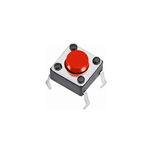 SWITCH PULSADOR TACTIL 6X6X4.3MM 4 PINES ROJO