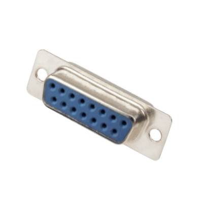 CONECTOR JACK PLUG DB15 2 LINEAS PARA SOLDAR SIN COBERTOR METAL PLATEADO