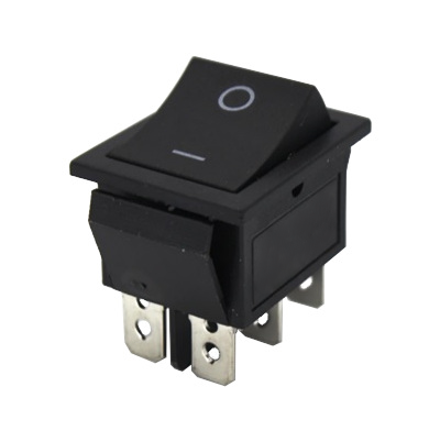 SWITCH ROCKER 25X31MM 30A 250V 6 PINES KCD4-201N-B