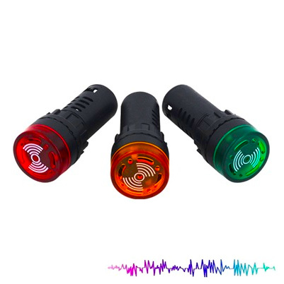LUZ PILOTO 220V AC 16MM CON BUZZER AD16-16SM