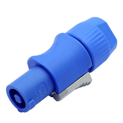 CONECTOR MACHO PLUG POWERCON DE ENTRADA IMPERMEABLE AZUL