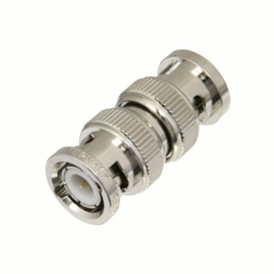 CONECTOR UNION MACHO BNC METAL PLATEADO