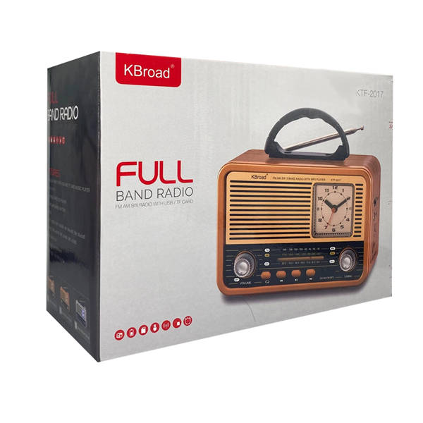 RADIO PORTATIL 3 BANDAS AM FM SW CON RELOJ KBROAD KTF-2017