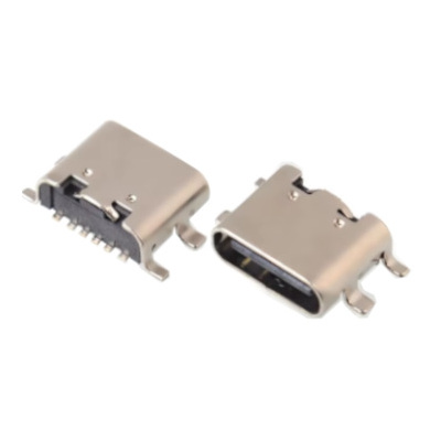 CONECTOR HEMBRA JACK USB TIPO C 3.1 PARA SOLDAR EN PCB 6 PINES HORIZONTAL SMT CARGA ALTA CORRIENTE HEMBRA TIPO C 3.1