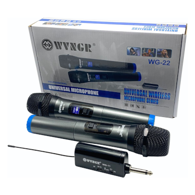 MICROFONO DINAMICO INALAMBRICO UHF DOBLE WG-22