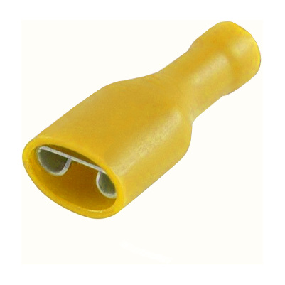 TERMINAL HEMBRA LATÓN FASTON PALA AISLADA FDFD5.5 .250 6.3MM AWG 12-10 AMARILLO