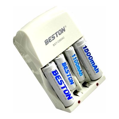 CARGADOR BATERIAS AA AAA BESTON BST-C804U INCLUYE 4-BATERIAS