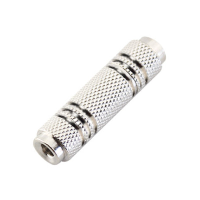 CONECTOR UNION  HEMBRA 3.5MM ESTEREO  METAL PLATEADO