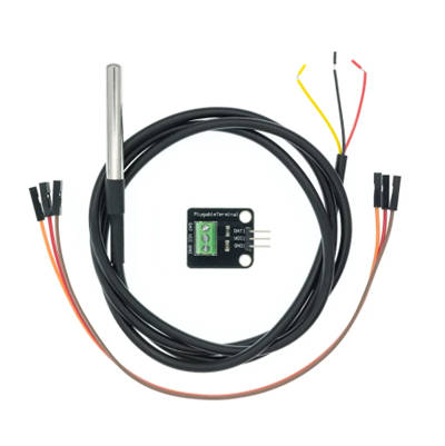 SENSOR DE TEMPERATURA TIPO TUBULAR IMPERMEABLE DS18B20 CON CONECTOR Y CABLES