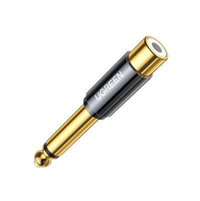 ADAPTADOR MACHO 1/4 6,3MM MONO A HEMBRA RCA UGREEN 80731