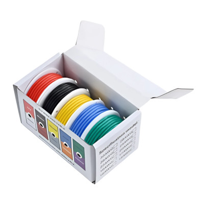 CABLE ELECTRICO CALIBRE 18 AWG CAJA 5 COLORES 5x5m (25 METROS) ELECTRIC WIRE