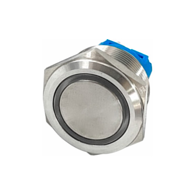 SWITCH PULSADOR METALICO 30MM CON LUZ LED 12-24V