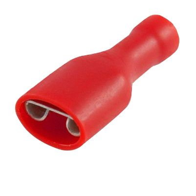 TERMINAL HEMBRA LATÓN FASTON PALA AISLADO FDFD1.25 .250 6.3MM 22-18 AWG ROJO