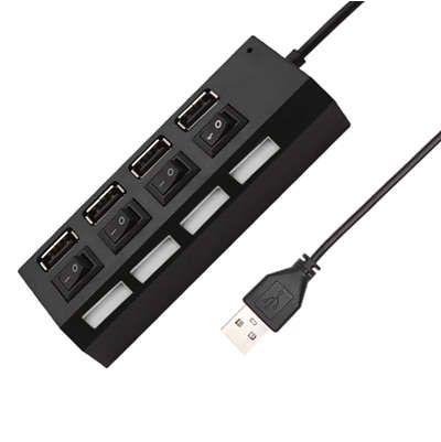 HUB USB 2.0 4 PUERTOS CON SWTICH SEISA CQT-H010