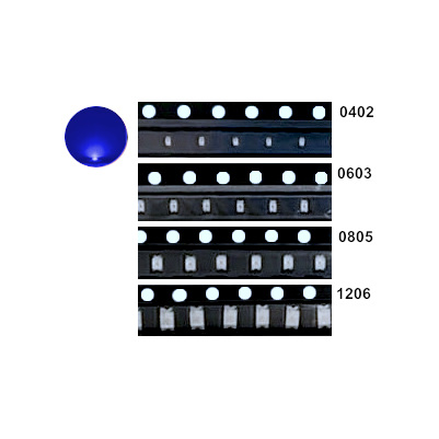 DIODO LED SMD 0603 (1.6X0.8mm) AZUL 3.0 - 3.3V 20mA 0.06W
