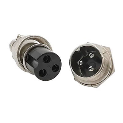 CONECTOR MACHO HEMBRA MICROFONO CB 3 PINES AVIACION GX16