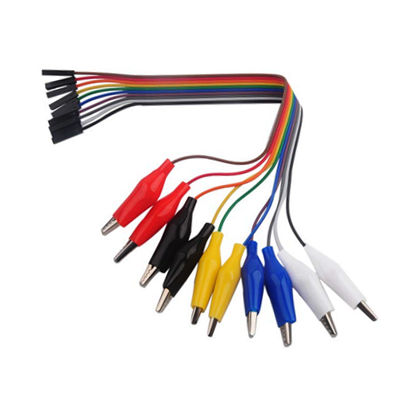 CABLE PARA PUENTES JUMPER HEMBRA DUPONT PINZA LAGARTO 10 LINEAS 20CM
