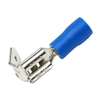 TERMINAL HEMBRA/MACHO LATON .250 DOBLE PIGGY BACK FASTON PALA SEMI AISLADO PBDD2-250 6.3 MM SEMI AISLADA AWG 16-14 AZUL