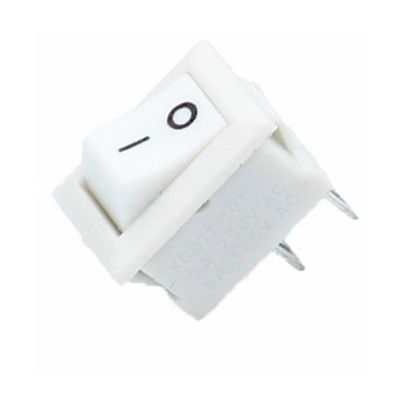 SWITCH MINI ROCKER 6A 125V 2 PINES 10X15MM ON-OFF BLANCO KCD11