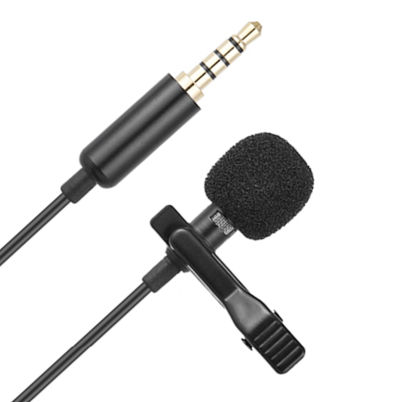 MICROFONO DE SOLAPA CON CABLE 3.5MM TRRS 1.5 METROS