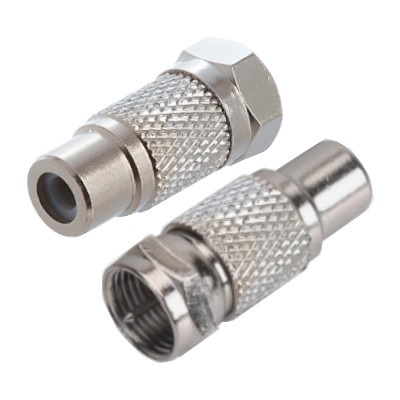 CONECTOR ADAPTADOR  HEMBRA RCA A MACHO FITTING ROSCA