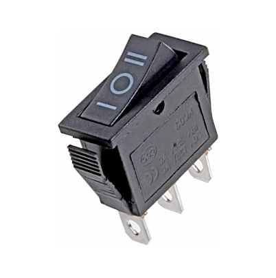 SWITCH ROCKER 30X13.5 MM  20A 125V 3 PINES ON OFF ON MOMENTANEO KCD3-4-123