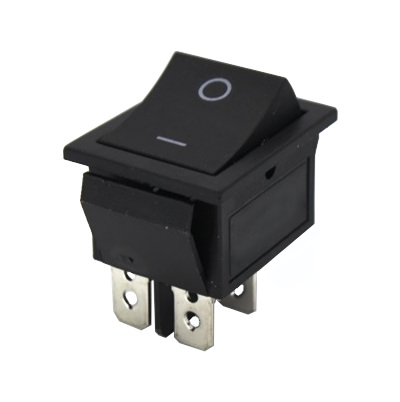 SWITCH ROCKER 25X31MM 30A 250V 4 PINES KCD4-201N-B