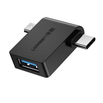 ADAPTADOR OTG MICRO USB MACHO + TIPO C MACHO A USB 3.0 HEMBRA UGREEN 30453