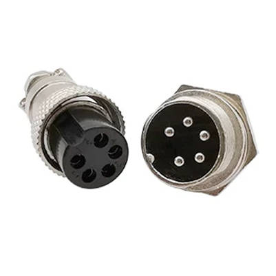 CONECTOR MACHO HEMBRA MICROFONO CB 5 PINES AVIACION GX16