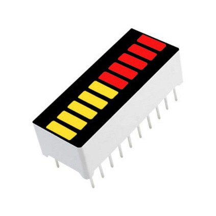 DISPLAY ANODO 10 SEGMENTOS BARRA LED COLOR AMARILLO/ROJO 20 PINES