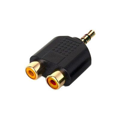 ADAPTADOR MACHO 1/8 3.5MM ESTEREO A 2 HEMBRAS RCA  DORADO SPLITTER 3.5 A 2RCA
