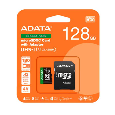 MEMORIA MICRO SD 128GB CON ADAPTADOR ADATA CLASE 10 SPEED PLUS
